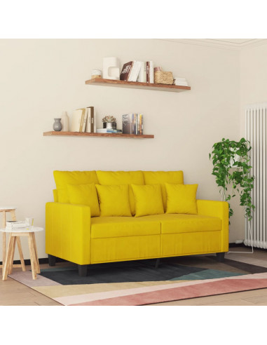 Divano a 2 Posti giallo 120 cm in Velluto