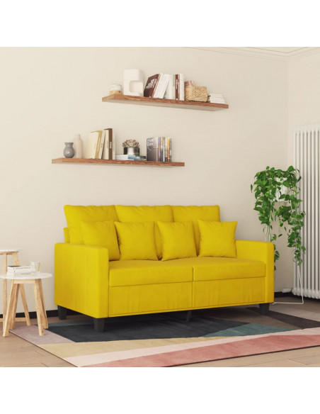Divano a 2 Posti giallo 120 cm in Velluto