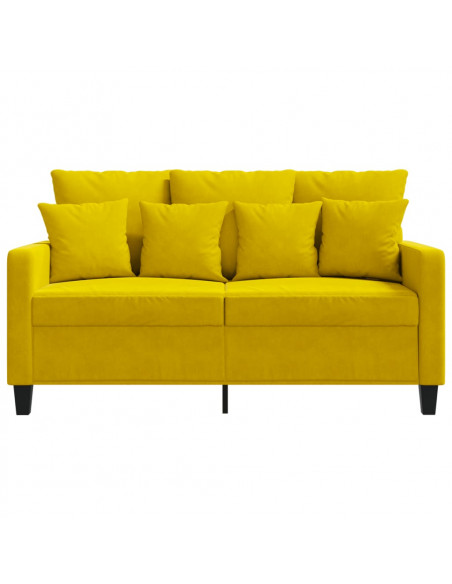 Divano a 2 Posti giallo 120 cm in Velluto