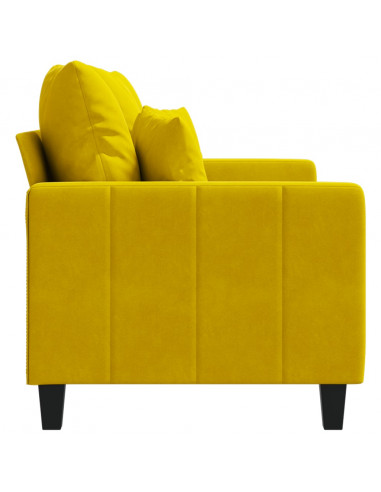Divano a 2 Posti giallo 120 cm in Velluto