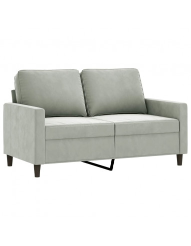 Set di Divani 3 pz con Cuscini Grigio Chiaro in Velluto