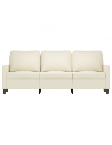 Divano a 3 Posti Crema 180 cm in Velluto