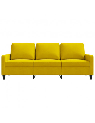 Divano a 3 Posti Giallo 180 cm in Velluto