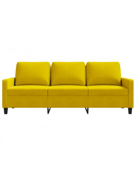 Divano a 3 Posti Giallo 180 cm in Velluto