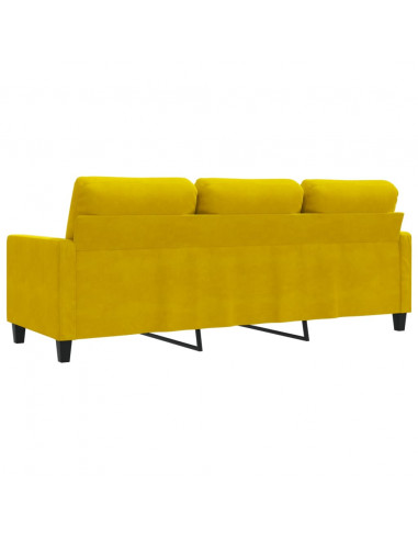 Divano a 3 Posti Giallo 180 cm in Velluto