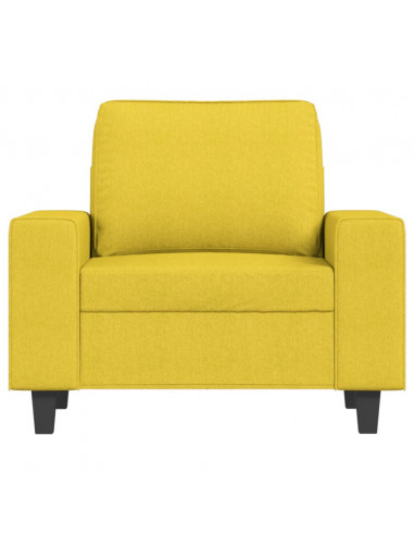 Poltrona con Poggiapiedi Giallo Chiaro 60 cm in Tessuto