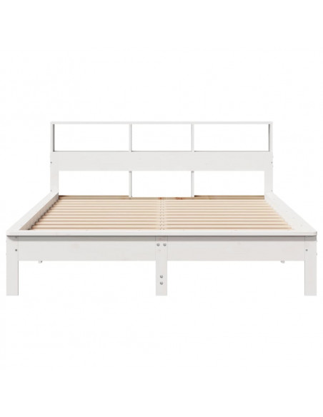 Letto Libreria senza Materasso Bianco 120x200 cm Legno di Pino