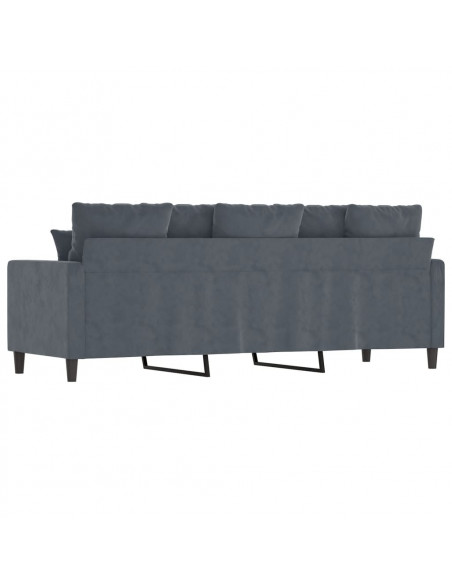 Divano a 3 Posti Grigio Scuro 180 cm in Velluto