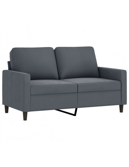 Set di Divani 2 pz con Cuscini Grigio Scuro in Velluto