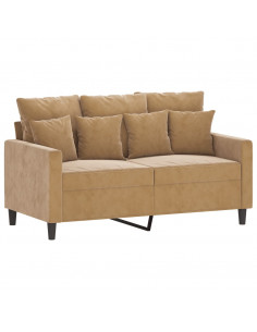 Divano a 2 Posti marrone 120 cm in Velluto 2