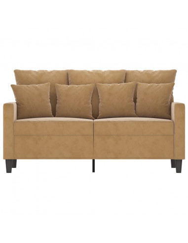Divano a 2 Posti marrone 120 cm in Velluto
