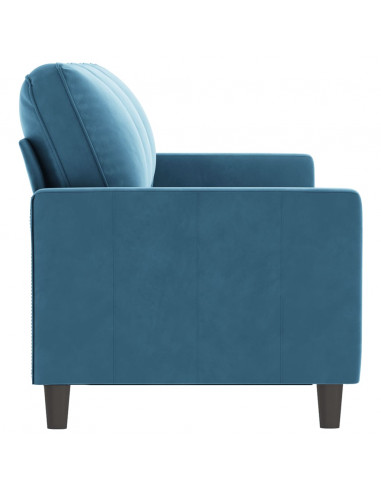 Divano a 3 Posti Blu 180 cm in Velluto