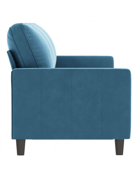 Divano a 3 Posti Blu 180 cm in Velluto