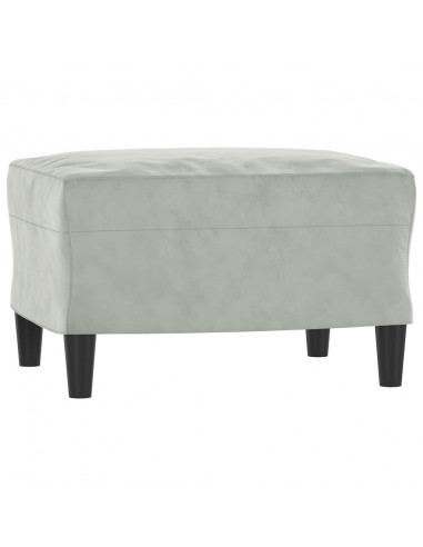 Poltrona con Poggiapiedi Grigio Chiaro 60 cm in Velluto