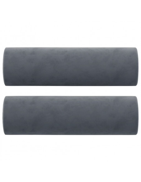 Divano a 2 Posti con Cuscini Grigio Scuro 140 cm in Velluto
