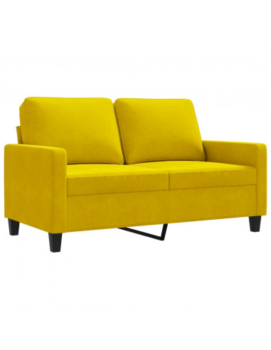 Divano a 2 Posti giallo 120 cm in Velluto