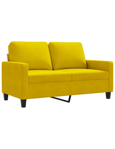 Divano a 2 Posti giallo 120 cm in Velluto