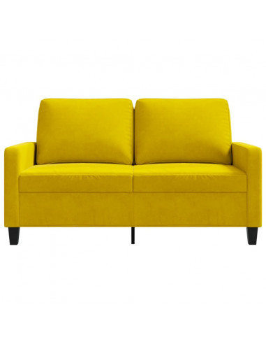 Divano a 2 Posti giallo 120 cm in Velluto