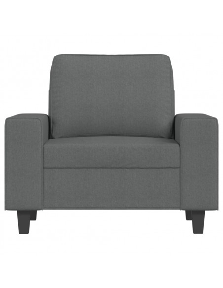 Poltrona con Poggiapiedi Grigio Scuro 60 cm in Tessuto