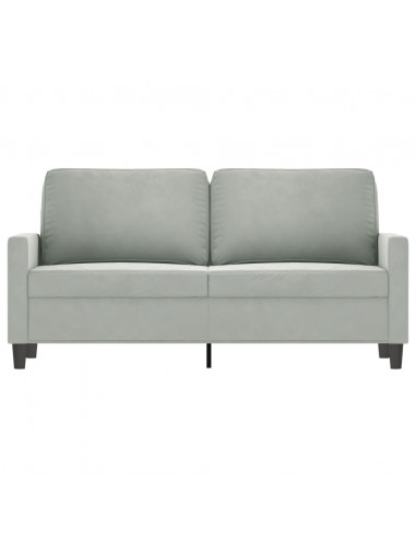 Divano a 2 Posti Grigio Chiaro 140 cm in Velluto