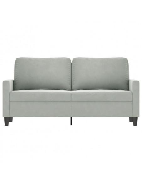 Divano a 2 Posti Grigio Chiaro 140 cm in Velluto