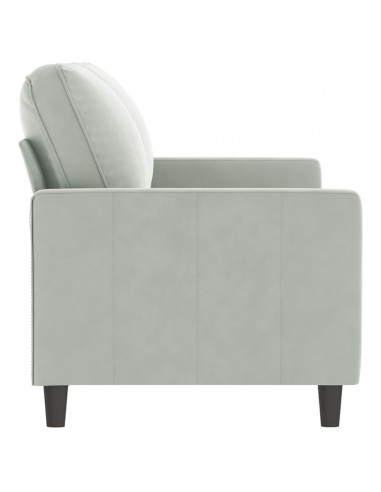 Divano a 2 Posti Grigio Chiaro 140 cm in Velluto