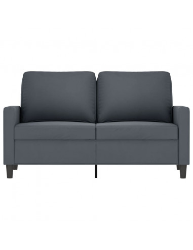 Divano a 2 Posti grigio scuro 120 cm in Velluto