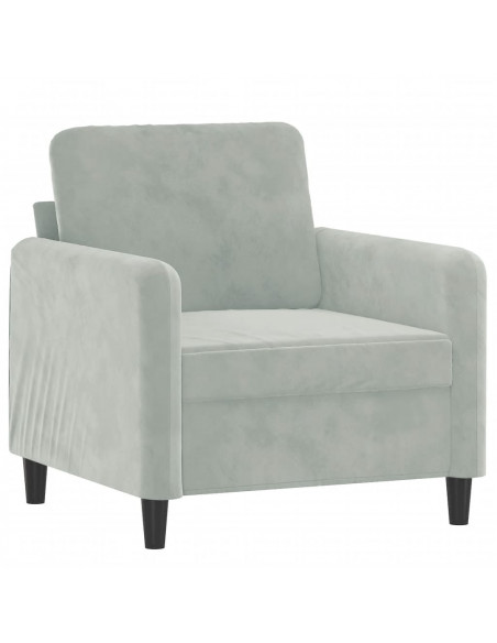 Poltrona Grigio Chiaro 60 cm Velluto