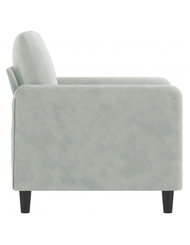 Poltrona Grigio Chiaro 60 cm Velluto