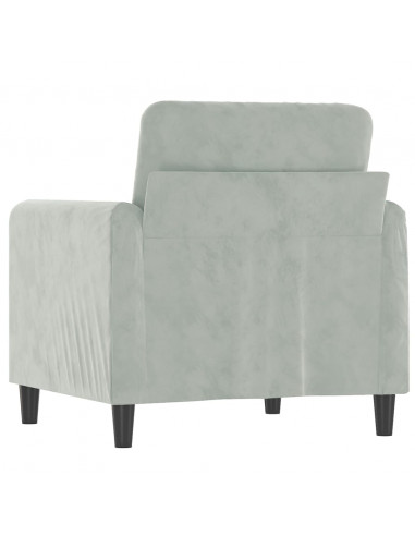 Poltrona Grigio Chiaro 60 cm Velluto