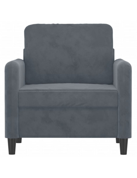 Poltrona Grigio Scuro 60 cm Velluto