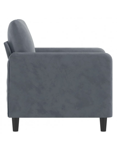 Poltrona Grigio Scuro 60 cm Velluto
