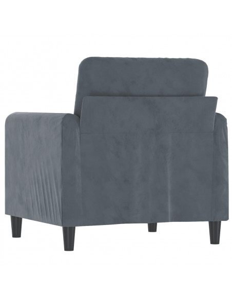 Poltrona Grigio Scuro 60 cm Velluto