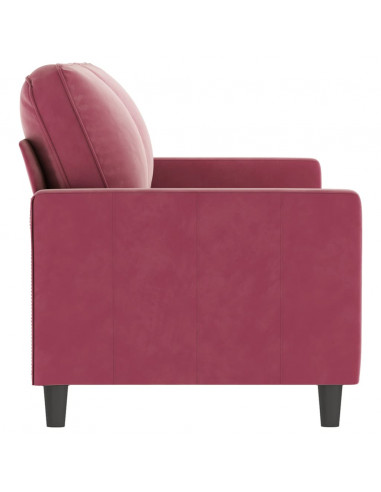 Divano a 2 Posti Rosso Vino 140 cm in Velluto