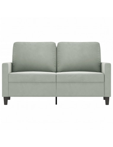 Divano a 2 Posti Grigio Chiaro 120 cm in Velluto