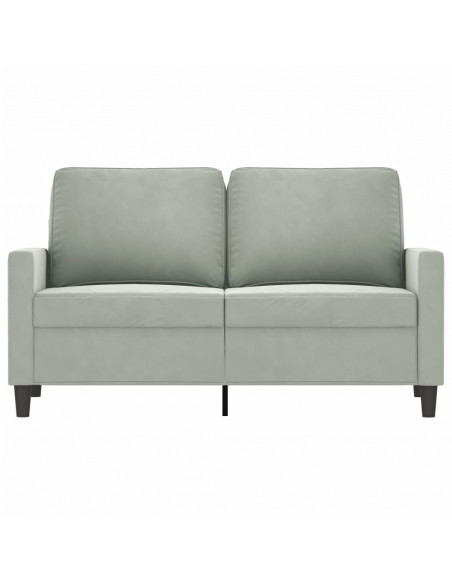 Divano a 2 Posti Grigio Chiaro 120 cm in Velluto