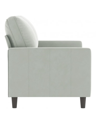 Divano a 2 Posti Grigio Chiaro 120 cm in Velluto