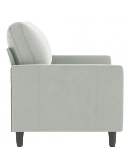 Divano a 2 Posti Grigio Chiaro 120 cm in Velluto