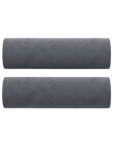 Divano a 3 Posti con Cuscini Grigio Scuro 180 cm in Velluto
