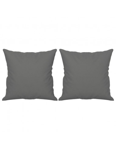 Divano 3 Posti Cuscini Grigio Scuro 180 cm Tessuto Microfibra