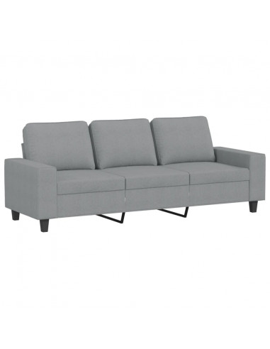Set di Divani 3 pz Grigio Chiaro in Tessuto