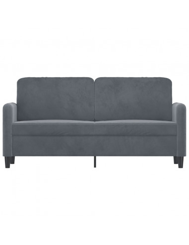 Divano a 2 Posti grigio scuro140 cm in Velluto