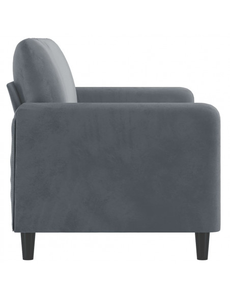 Divano a 2 Posti grigio scuro140 cm in Velluto