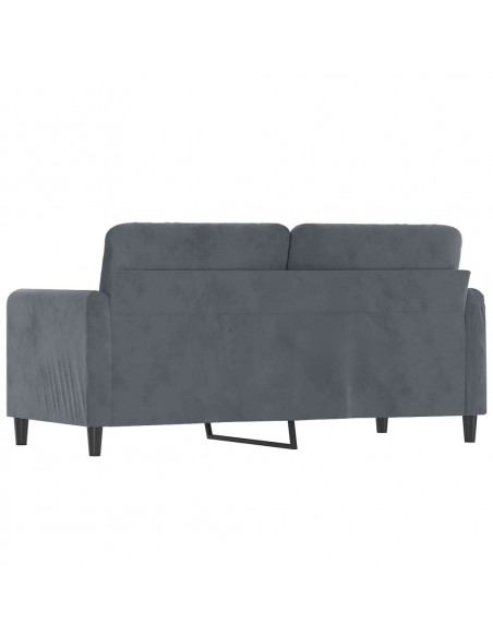 Divano a 2 Posti grigio scuro140 cm in Velluto