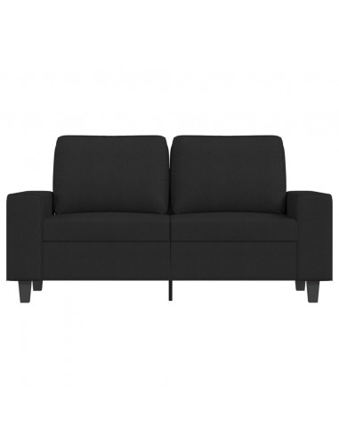 Divano a 2 Posti Nero 120 cm in Tessuto