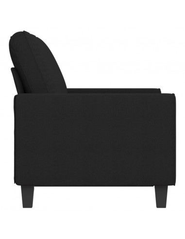 Divano a 2 Posti Nero 120 cm in Tessuto