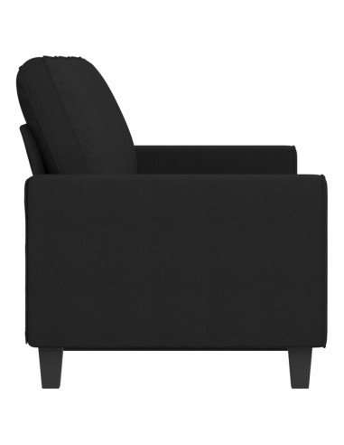 Divano a 3 Posti Nero 180 cm in Tessuto