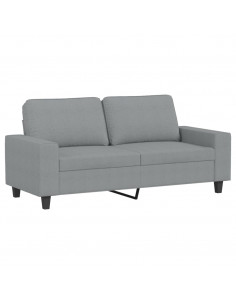 Divano a 2 Posti Grigio Chiaro 140 cm in Tessuto 2