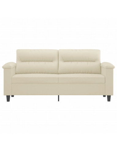 Divano a 2 Posti Crema 140 cm in Similpelle