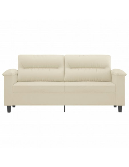 Divano a 2 Posti Crema 140 cm in Similpelle